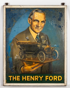 The Henry Ford' Painted Double-Sided Hanging Sign, Purportedly from The Henry Ford Museum, Dearborn, Michigan