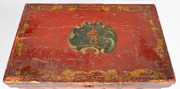 Fine Painted and Decorated Small Trunk Initialed 'J.A.M.', Probably New England, Circa 1831