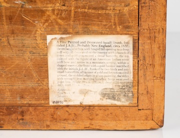 Fine Painted and Decorated Small Trunk Initialed 'J.A.M.', Probably New England, Circa 1831