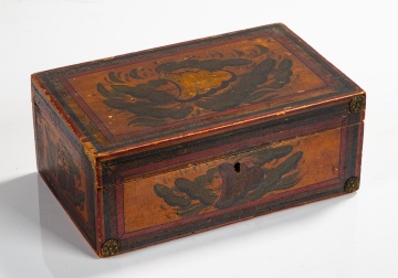 Paint-Decorated Sewing Box Inscribed 'M.A. Sawyer', New England, Circa 1831