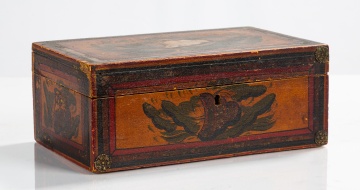 Paint-Decorated Sewing Box Inscribed 'M.A. Sawyer', New England, Circa 1831
