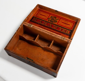 Paint-Decorated Sewing Box Inscribed 'M.A. Sawyer', New England, Circa 1831