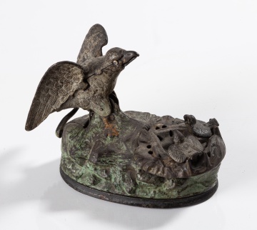 J. & E. Stevens 'Eagle and Eaglets' Mechanical Bank