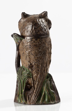 J. & E. Stevens 'Owl Turns Head' Mechanical Bank