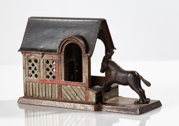 J. & E. Stevens 'Mule Entering Barn' Mechanical Bank