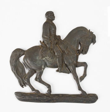 Cast Iron Equestrian Plaque of a Civil War Officer