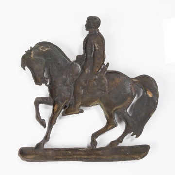 Cast Iron Equestrian Plaque of a Civil War Officer