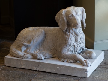 Zinc Recumbent Dog Garden Sculpture
