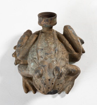 Figural Cast Bronze Frog Lawn Sprinkler