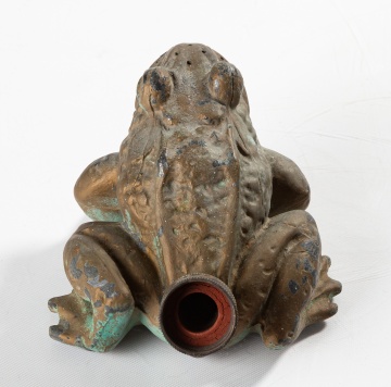 Figural Cast Bronze Frog Lawn Sprinkler