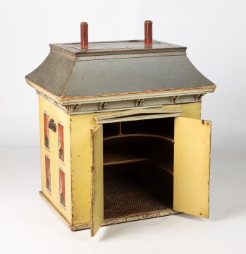 American Painted Pine Dollhouse in the Form of a Federal House