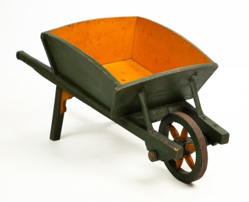 Painted Wood Wheelbarrow