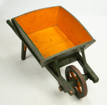 Painted Wood Wheelbarrow