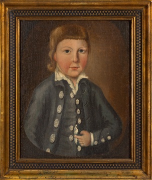 Portrait of a Young Boy in a Blue Coat, Anglo-American School