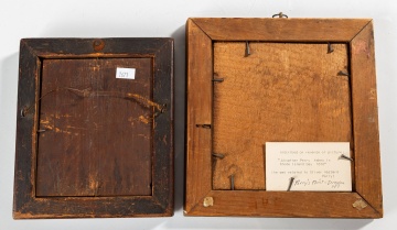 Two Folk Art Profile Miniature Portraits, One of Jonathan Perry, 1811