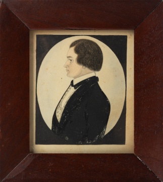 Justus Dalee (American, 1793-1878) Profile Miniature Portrait of a Gentleman