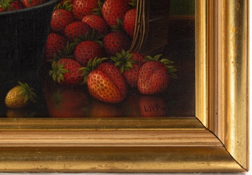 Levi Wells Prentice (American, 1851-1935) Strawberries in a Graniteware Pan with Berry Box