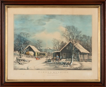 Currier & Ives, Winter Morning, Feeding the Chickens, 1864