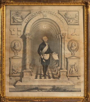 Washington as a Freemason, Lithograph by Middleton, Wallace & Co., Cincinnati, 1858