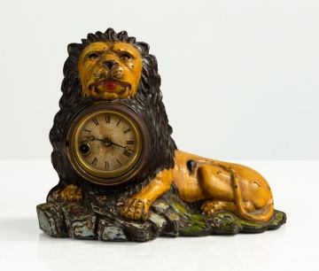 Bradley & Hubbard Cast Iron Lion Blinking Eye Clock