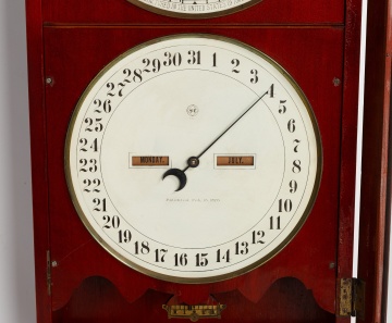 Seth Thomas Cherry Office Calendar No. 13 Double-Dial Wall Clock