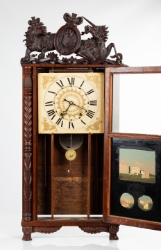 Eli Terry & Eli Terry Jr. Carved Mahogany Shelf Clock for the Canadian Market