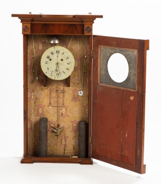 Asa Munger, Auburn, New York, Empire Mahogany Mirror Shelf Clock