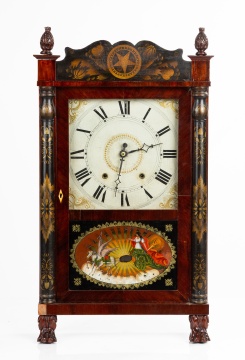 Riley Whiting Stenciled Column and Splat Shelf Clock