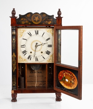 Riley Whiting Stenciled Column and Splat Shelf Clock