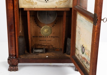 Mitchell & Atkins Carved Mahogany Column and Splat Shelf Clock