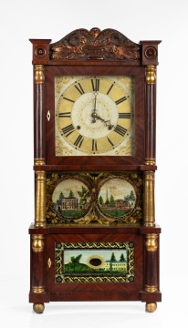 C. & L.C. Ives Mahogany Triple-Decker Shelf Clock