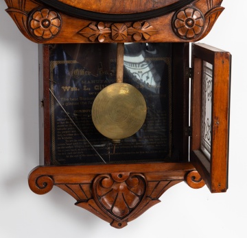 Wm. L. Gilbert Clock Co. Walnut "Office Drop" Calendar Wall Clock