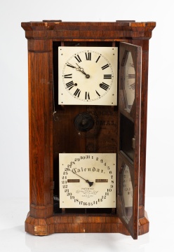 Seth Thomas Rosewood Double-Dial Calendar Shelf Clock