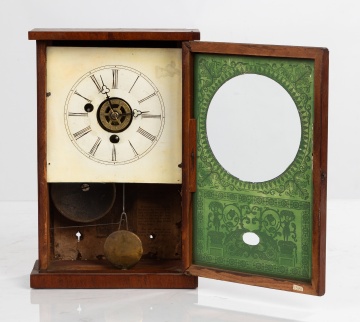 New England Clock Co. "Cigar Box" Shelf Clock with Alarm