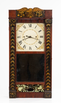 Jeromes & Darrow Stenciled Looking-Glass Shelf Clock
