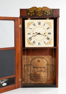 Jeromes & Darrow Stenciled Looking-Glass Shelf Clock