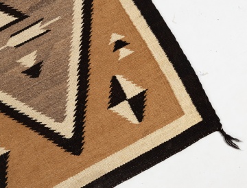 Navajo Two Grey Hills Style Weaving with Double Diamond and Arrows