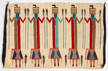 Navajo Yei Pictorial Weaving with Five Figures