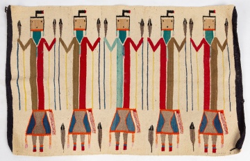 Navajo Yei Pictorial Weaving with Five Figures