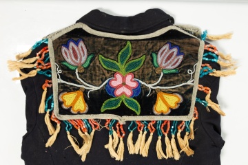 Ojibwe Beaded Wool Coat with Two Beaded Caps
