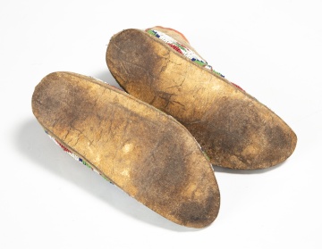 Pair of Sioux Beaded Hide Moccasins