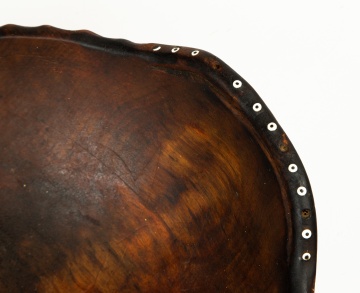 Pueblo Blackware Plate and a Carved Wood Bowl