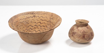 Two Hohokam Red-on-Buff Pottery Vessels
