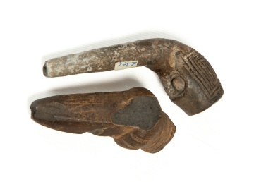 Two Owasco Incised Clay Pipes