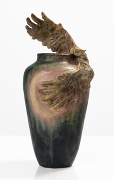 Freiwald Art Pottery Great Horned Owl Vase
