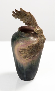 Freiwald Art Pottery Great Horned Owl Vase