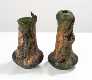 Richard and Andrea Freiwald, Two Art Pottery Frog Vases