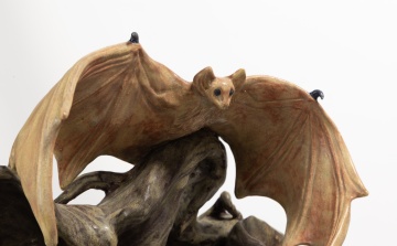 Freiwald Art Pottery Bat and Frog Sculpture