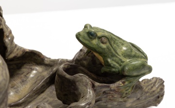 Freiwald Art Pottery Bat and Frog Sculpture