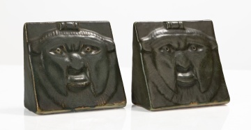 Pair of Fulper Pottery "Aztec" Bookends, Model No. 49A